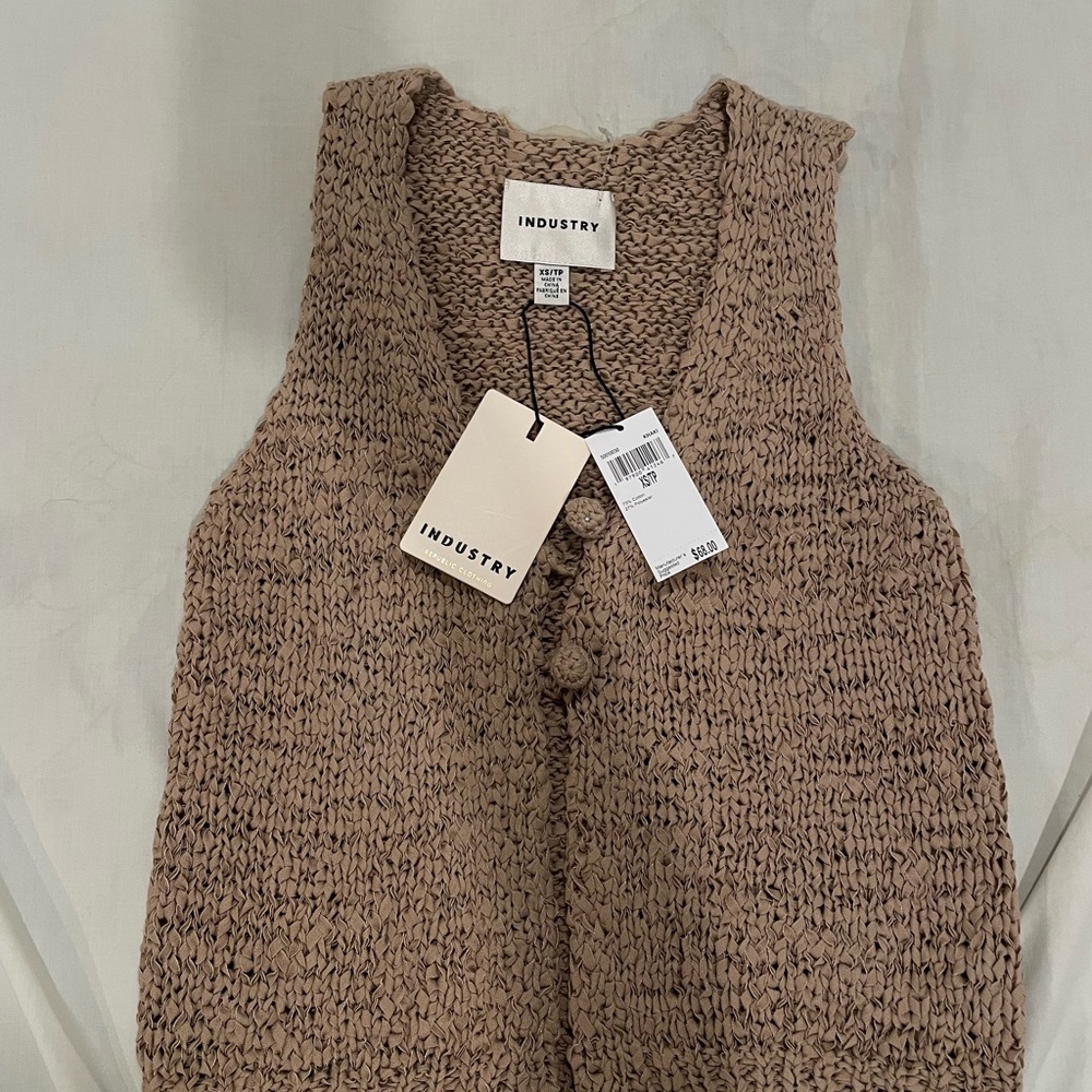 Industry Women's Brown V-Neck Sweater Vest
